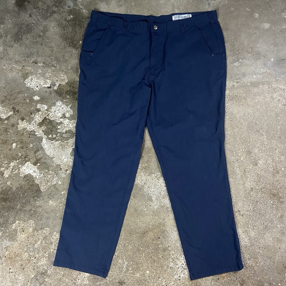 Carhartt Ripstop Work Pants Size 44/32 Navy Relaxed Straight Fit Outdoor Work